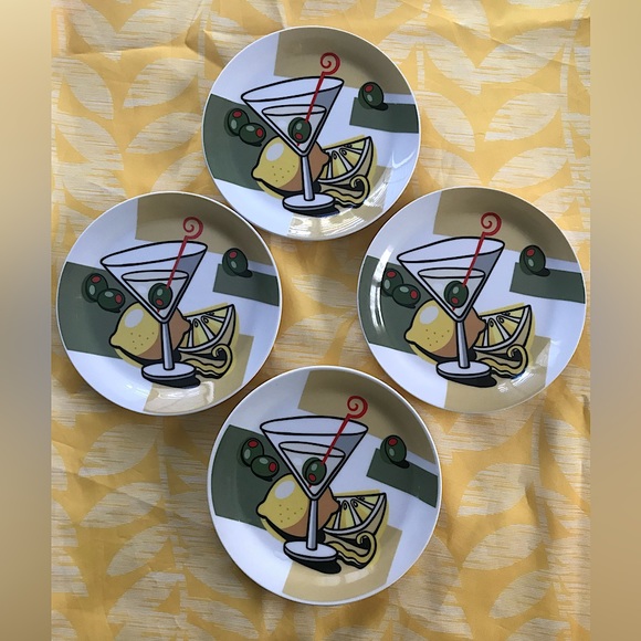 MSC Joil Vivre Martini 🍸 Plates Appetizer Cocktail 7” Set of 4 - Picture 2 of 10